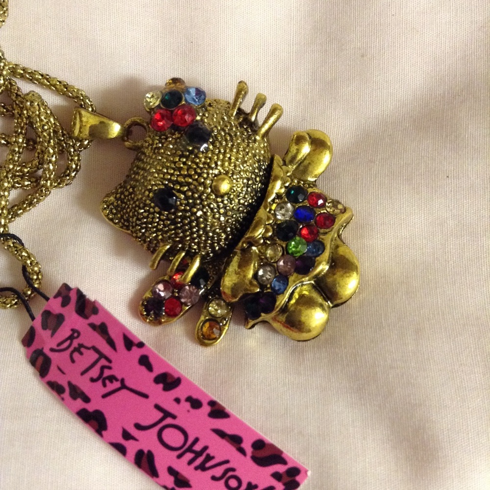 Cute Cartoon Cat Crystal Pendant Necklace New